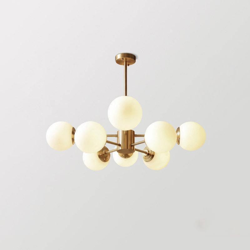 Lustra Chandelier en Laiton Verre Opale - Neutralighting