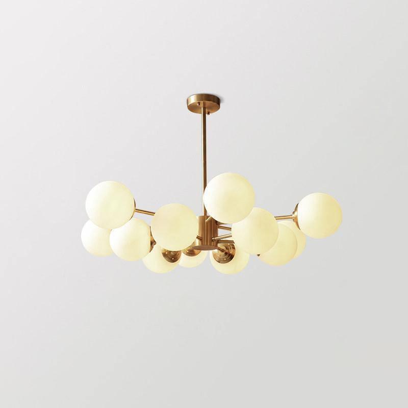 Lustra Chandelier en Laiton Verre Opale - Neutralighting