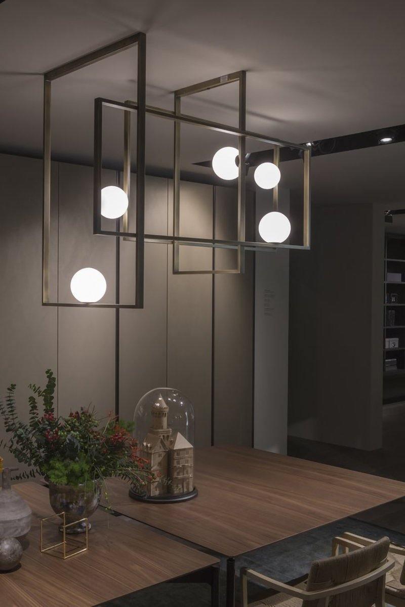 Lustra Chandelier Mondrian en Verre et Laiton Moderne - Neutralighting