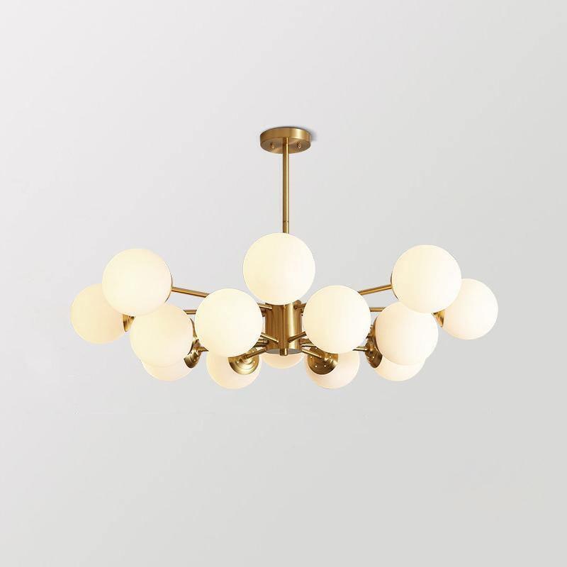 Lustra Chandelier en Laiton Verre Opale - Neutralighting