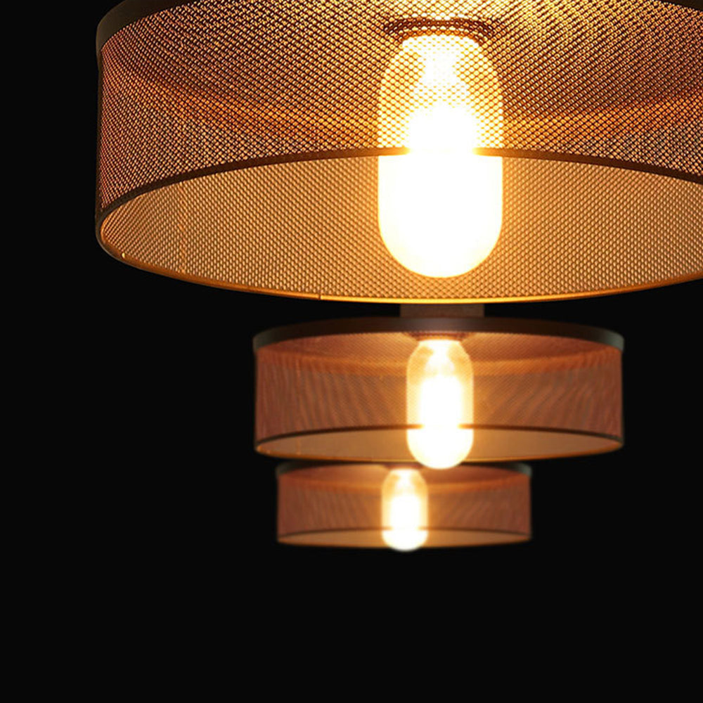 Arisha Suspension Cylindre Industriel, Métal/Ciment, Noir/Gris, Bar - Neutralighting