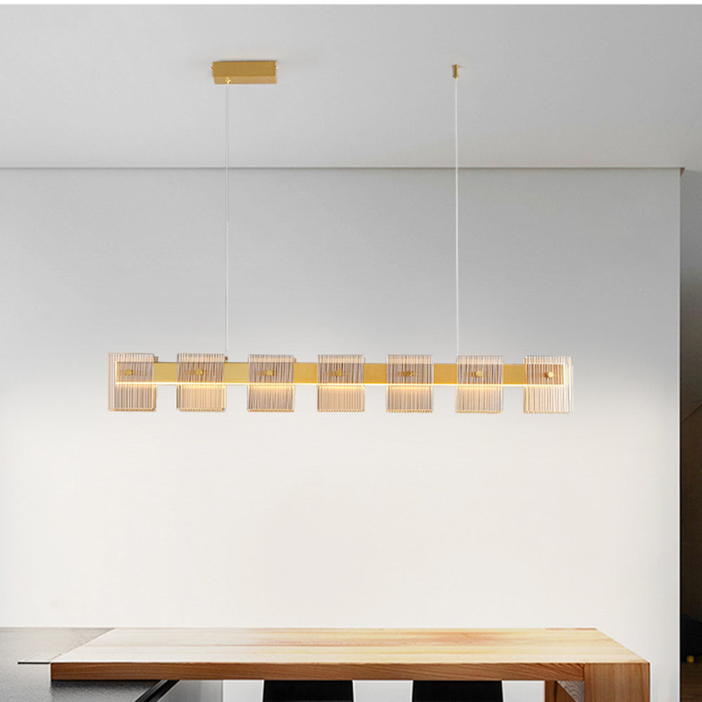 Arisha Suspension Carrée Urbaine, Cuivre/Verre, Doré, Salle de Bain/Chambre à Coucher - Neutralighting