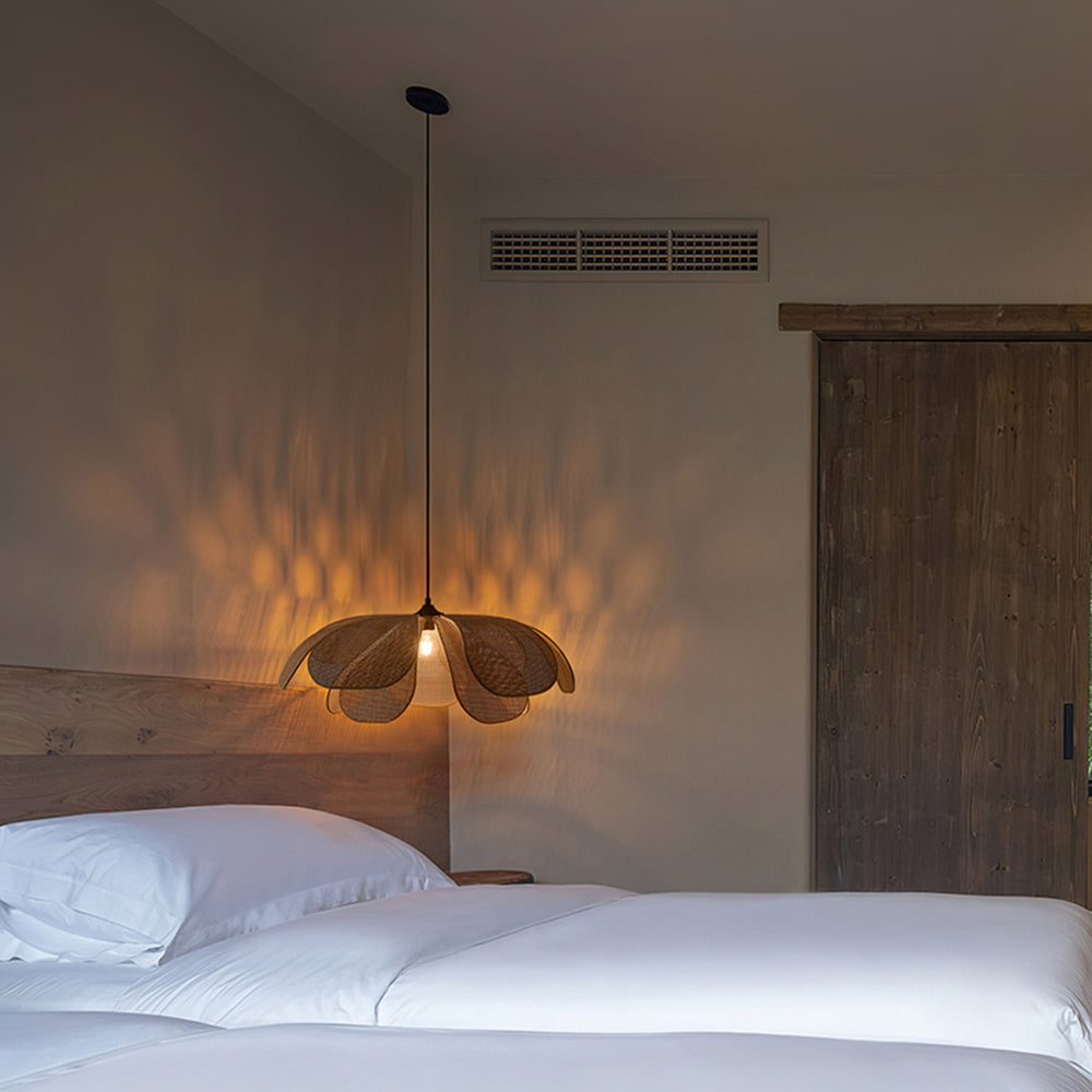 Ritta Suspension Vintage, Métal/Rotin, Bois, Salle à Manger - Neutralighting