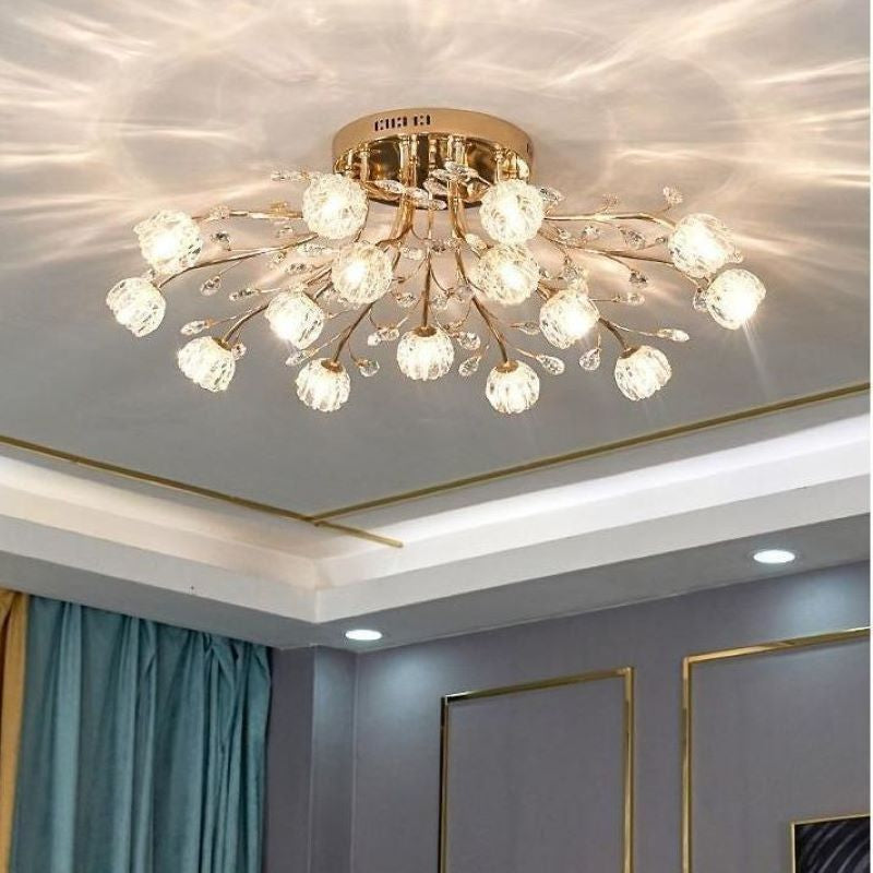 Valentina Fleur Nordique LED Plafonnier Verre Salon - Neutralighting