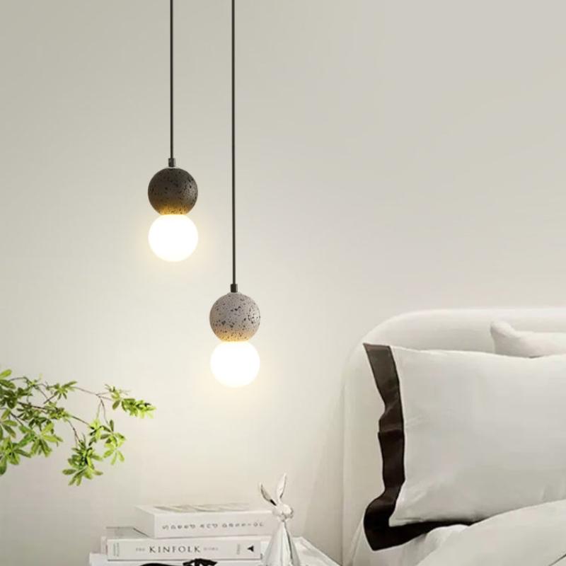 Kessie Luminaires Suspensions Globe Moderne Pierre/Verre Rose/Gris/Noir/Blanc Salon - Neutralighting