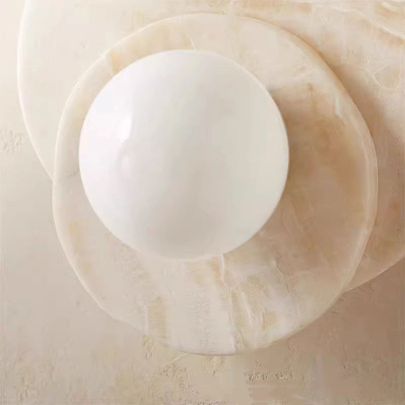 Arisha Français LED Roche Verre Intérieur Applique Murale Salon - Neutralighting