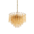 Aurora Lustre Doré Ambre Verre Superposé Géométrique Luxe - Neutralighting