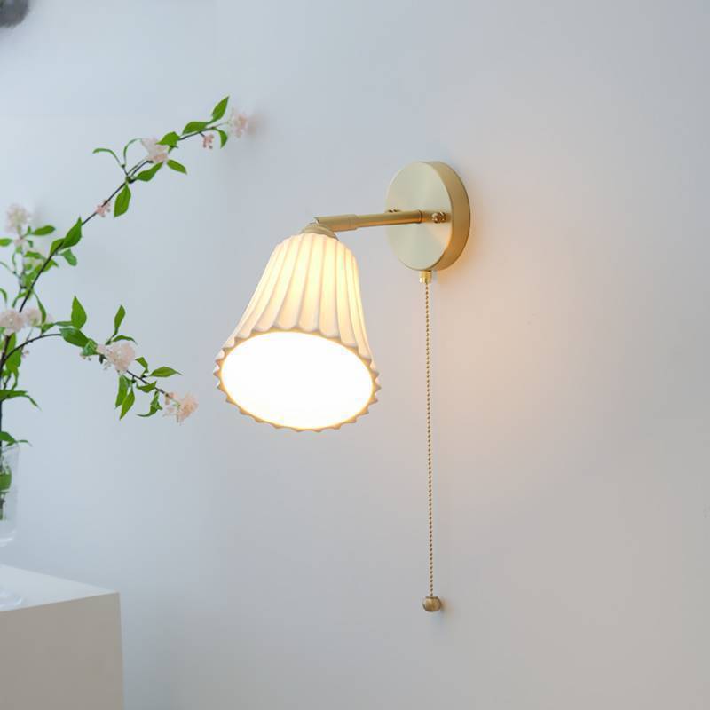Arisha Moderne Tirer Cordon Métal Cerámique Intérieur Applique Murale Salon - Neutralighting