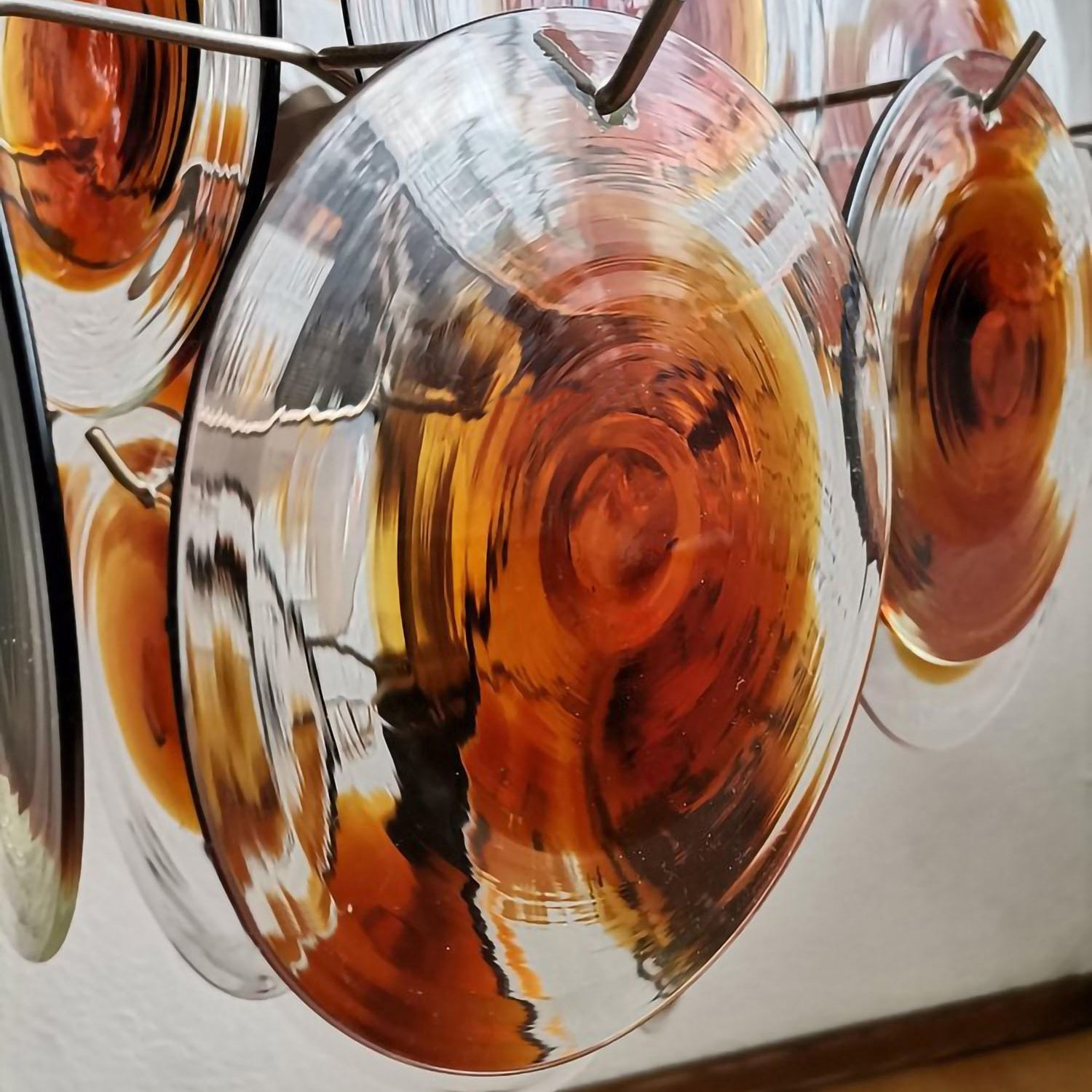 Aurora Chandelier Verre Murano Disque Mi-Siècle - Neutralighting