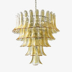 Aurora Chandelier en Verre Murano Pétales Ambre - Neutralighting