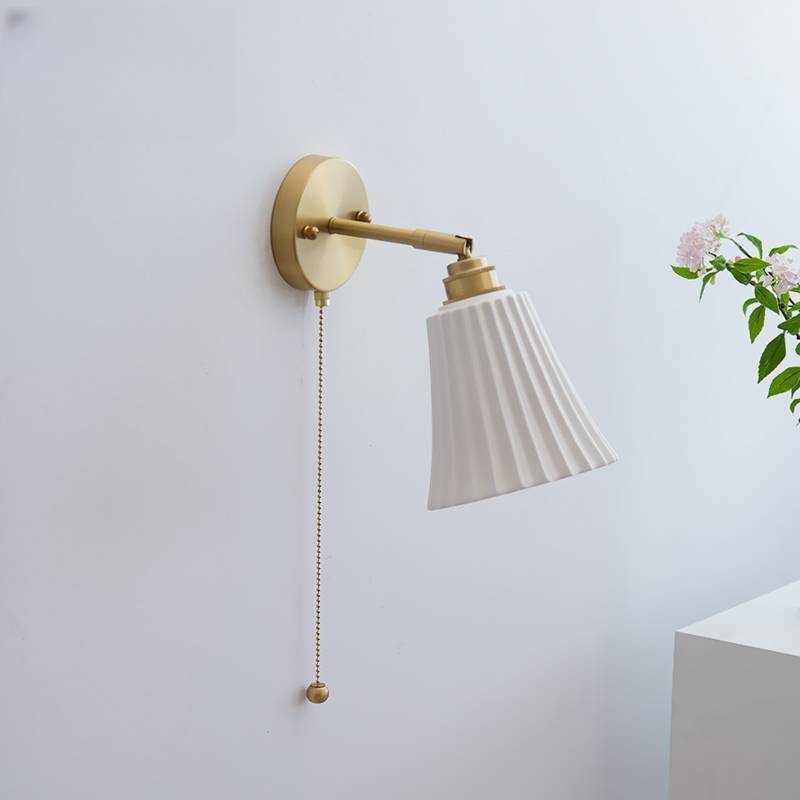 Arisha Moderne Tirer Cordon Métal Cerámique Intérieur Applique Murale Salon - Neutralighting