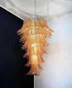 Aurora Lustre Ambre Verre Feuille Superposé Déclaration Artistique - Neutralighting