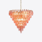Aurora Lustre Rose Facetté Verre Superposé Vintage - Neutralighting