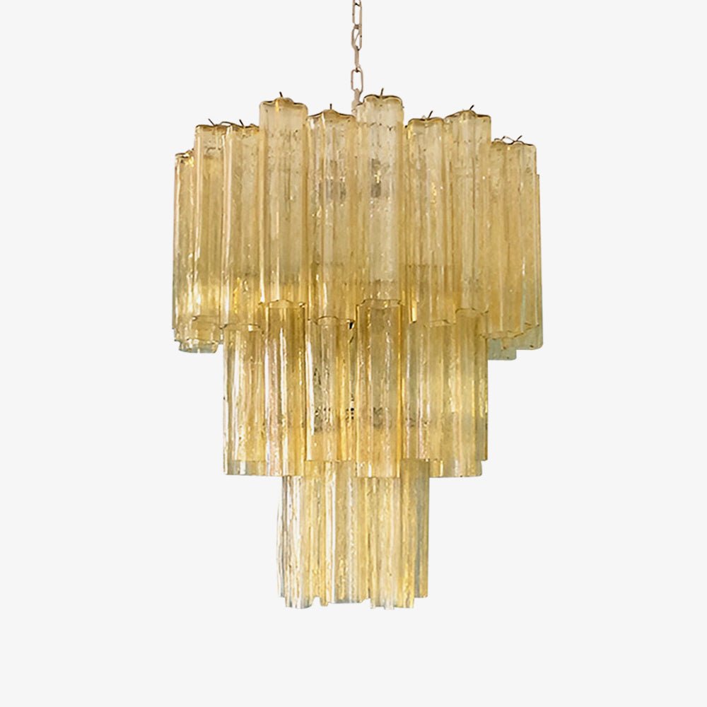 Aurora Lustre Jaune Verre Tube Étagé Chaud - Neutralighting