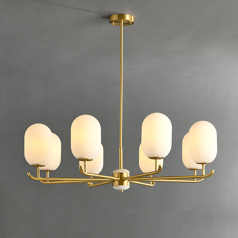 Valentina Nordique Métal Verre Lanterne Lustre Salon - Neutralighting