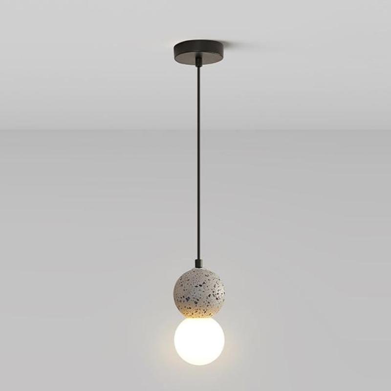 Kessie Luminaires Suspensions Globe Moderne Pierre/Verre Rose/Gris/Noir/Blanc Salon - Neutralighting