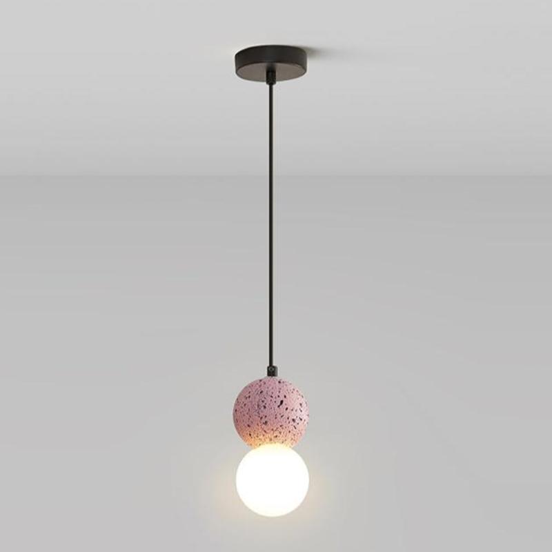 Kessie Luminaires Suspensions Globe Moderne Pierre/Verre Rose/Gris/Noir/Blanc Salon - Neutralighting