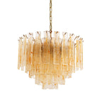 Aurora Lustre Doré Ambre Verre Superposé Géométrique Luxe - Neutralighting