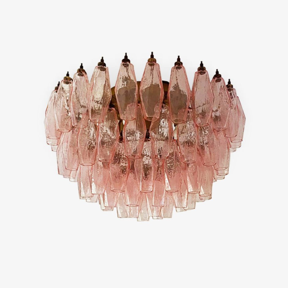 Aurora Plafonnier Rose Losange Verre Superposé Vintage Élégance - Neutralighting