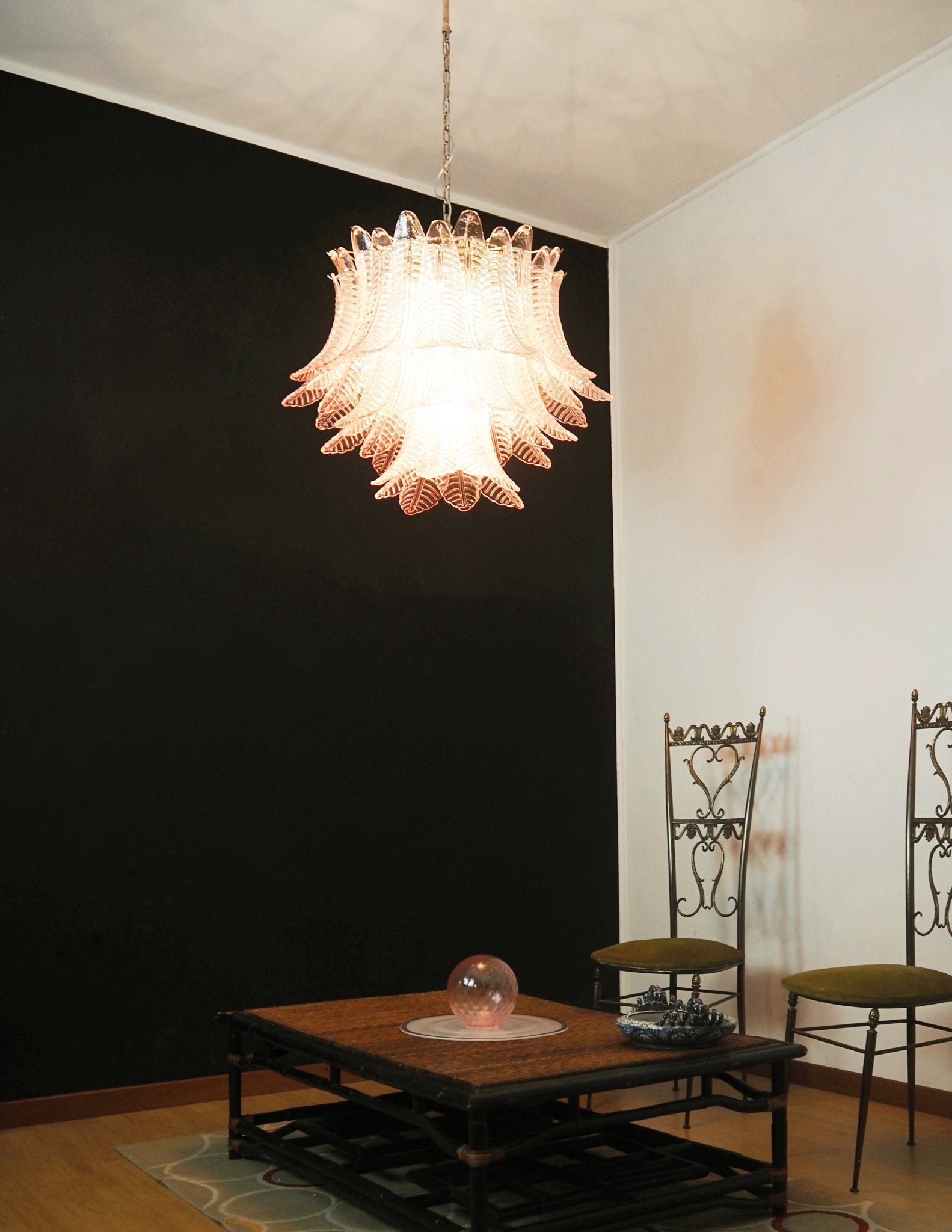 Aurora Lustre Rose Feuille Verre Superposé Gracieux Luxe - Neutralighting