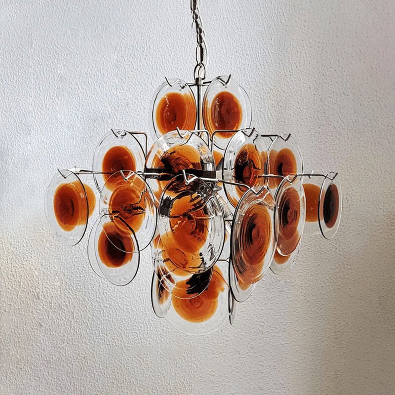 Aurora Chandelier Verre Murano Disque Mi-Siècle - Neutralighting