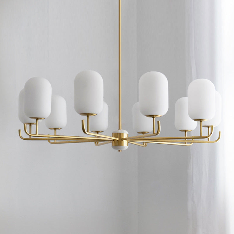 Valentina Nordique Métal Verre Lanterne Lustre Salon - Neutralighting