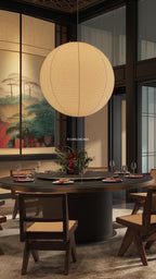 Solara Suspension Bambou Papier Washi Ronde - Neutralighting