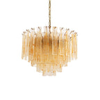 Aurora Lustre Doré Ambre Verre Superposé Géométrique Luxe - Neutralighting