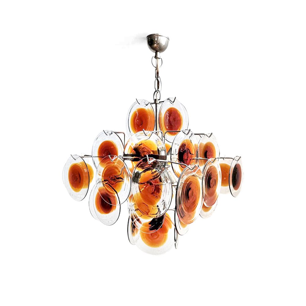 Aurora Chandelier Verre Murano Disque Mi-Siècle - Neutralighting