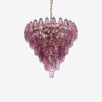 Aurora Lustre Rose Facetté Verre Superposé Vintage - Neutralighting