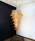 Aurora Lustre Ambre Verre Feuille Superposé Déclaration Artistique - Neutralighting