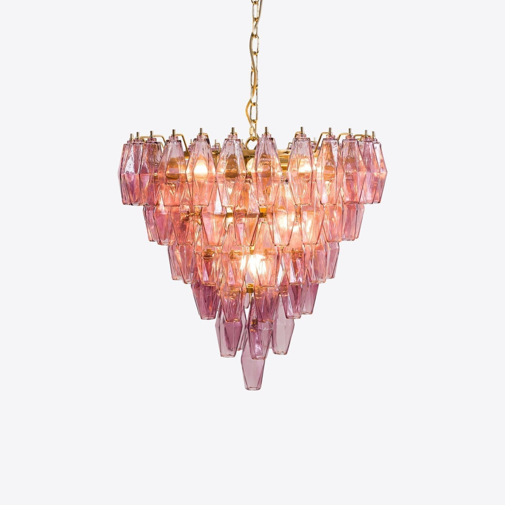 Aurora Lustre Rose Facetté Verre Superposé Vintage - Neutralighting