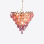 Aurora Lustre Rose Facetté Verre Superposé Vintage - Neutralighting