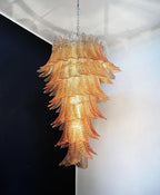Aurora Lustre Ambre Verre Feuille Superposé Déclaration Artistique - Neutralighting