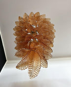 Aurora Lustre Ambre Verre Feuille Superposé Déclaration Artistique - Neutralighting