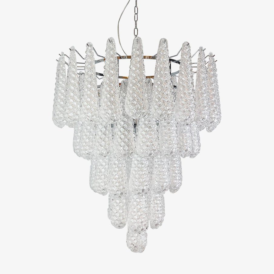 Aurora Chandelier Gouttes Transparentes en Verre de Murano. - Neutralighting