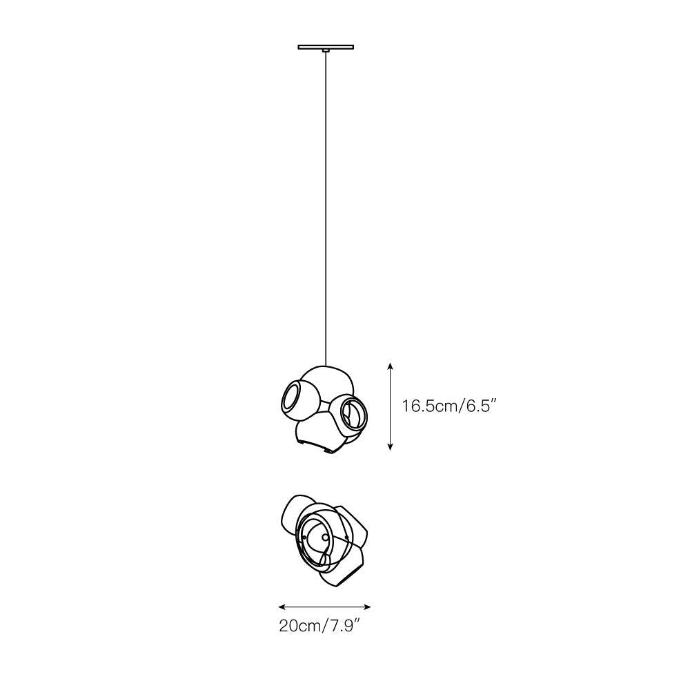 Ushaor Suspension Verre Créativité Individuelle - Neutralighting