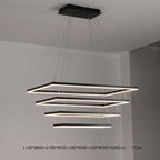 Arisha Suspension Rectangulaire Nordique, Métal/Acrylique, Noir, Chambre à Coucher/Salon - Neutralighting