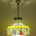 Tiffany Vintage LED Suspension Métal Verre Chambre À Coucher - Neutralighting