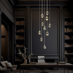 Kristy Luminaire Or Suspension Verre/Métal Pierres Chambre/Salon - Neutralighting