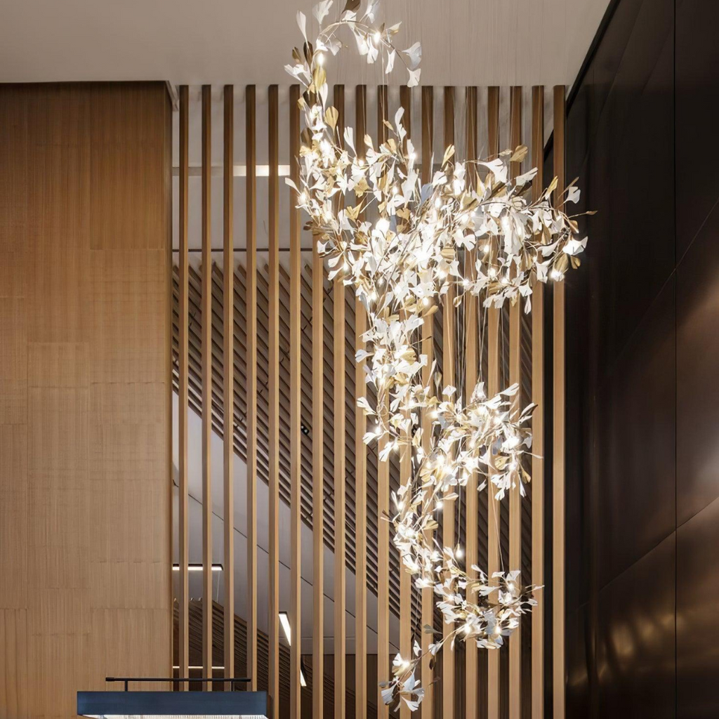 Olivia Lustre Linéaire GloGink Moderne, Métal/Céramique, Or, Salon - Neutralighting