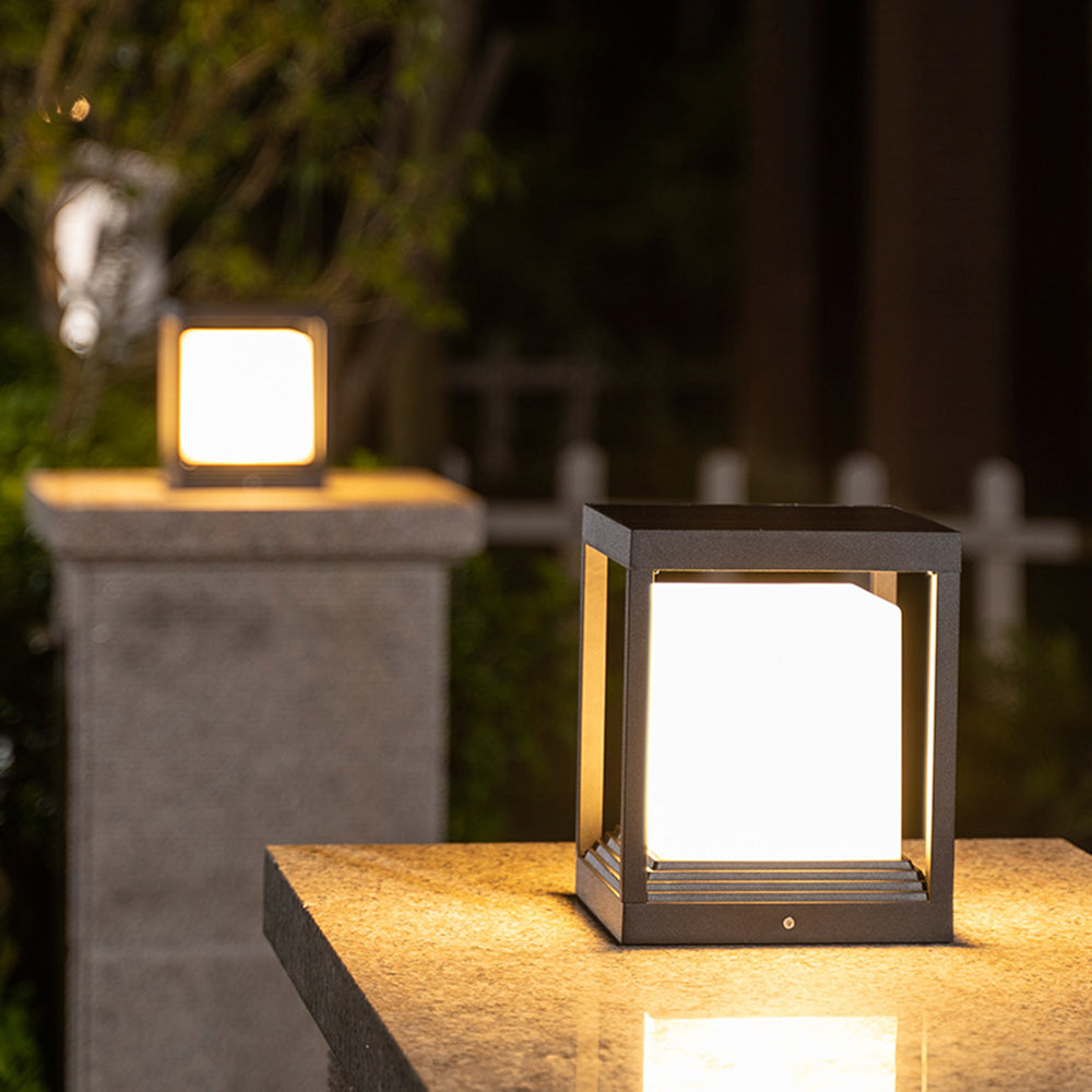 Ray Lampe Solaire Pilier Moderne, Métal, Noir, Allée - Neutralighting