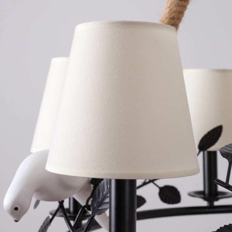 Epoch Vintage LED Lustre Noir Métal Tissu Salon/Chambre À Coucher - Neutralighting