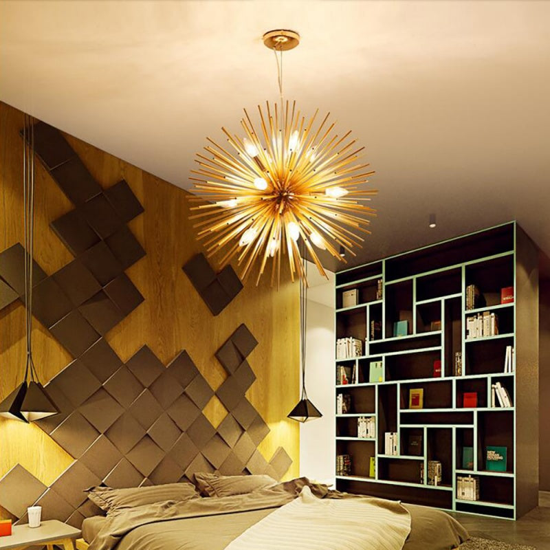 Arisha Moderne LED Lustre Or Métal Salle À Manger Chambre À Coucher - Neutralighting