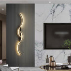 Lumor Applique Murale Vague Design Moderne Noir/Or Salon - Neutralighting
