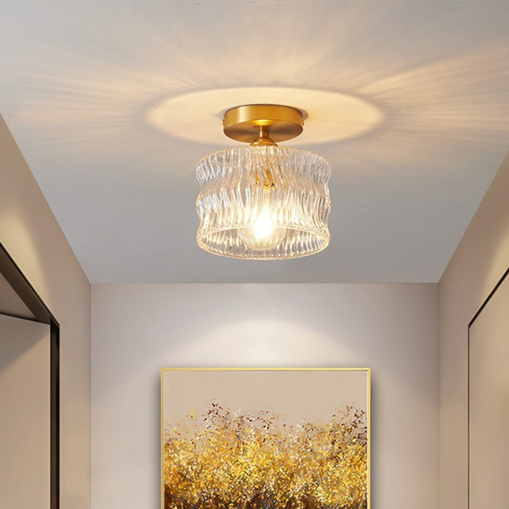 Arisha Plafonnier Luxueux Métal Verre Couloir - Neutralighting