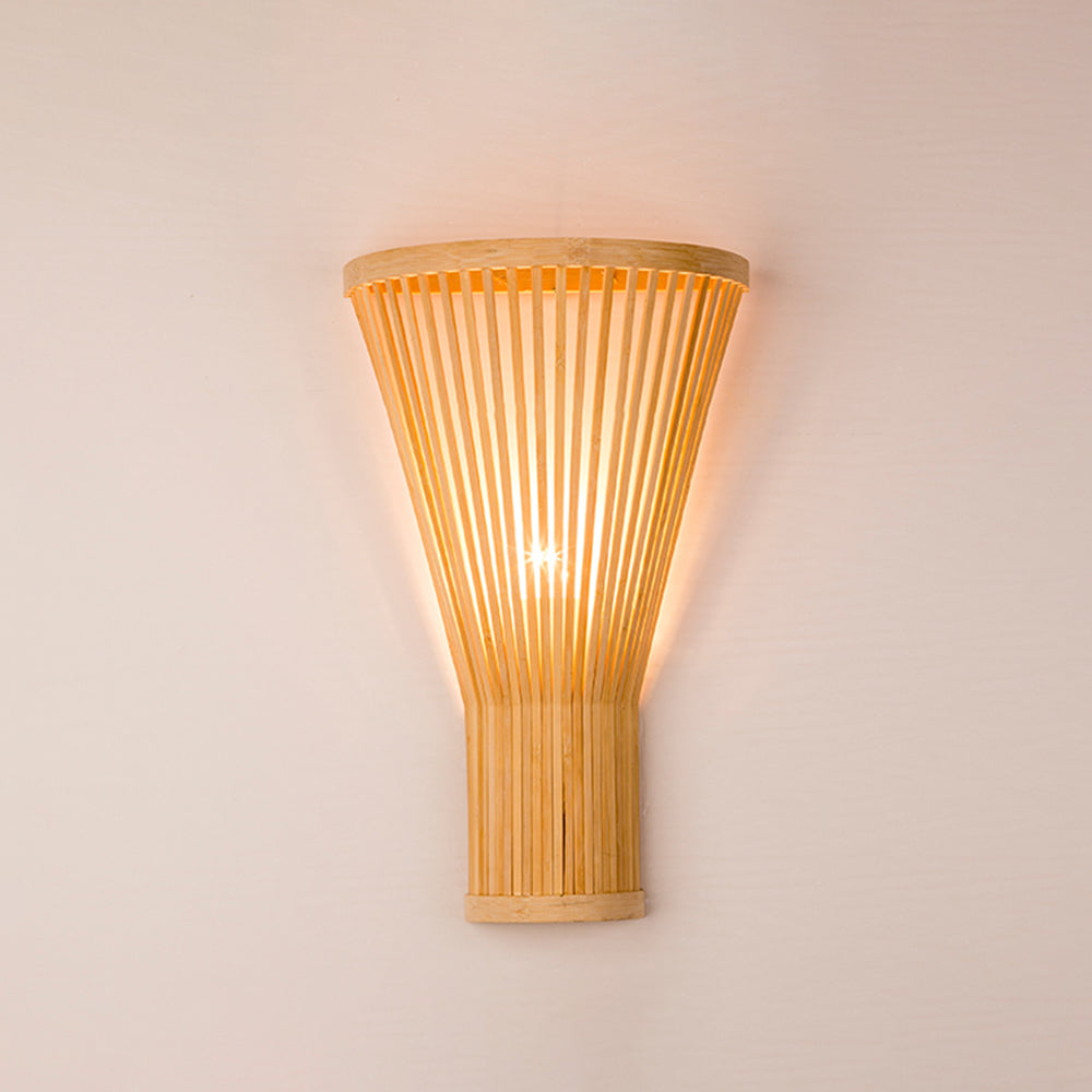 Muto LED Applique Murale Rotin Bambou Naturelle, Rotin/Acrylique, Chambre à Coucher - Neutralighting