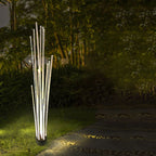 Ray Lampe Extérieur au sol Linéaire Simple, Métal, Blanc, Cour - Neutralighting