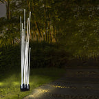 Ray Lampe Extérieur au sol Linéaire Simple, Métal, Blanc, Cour - Neutralighting