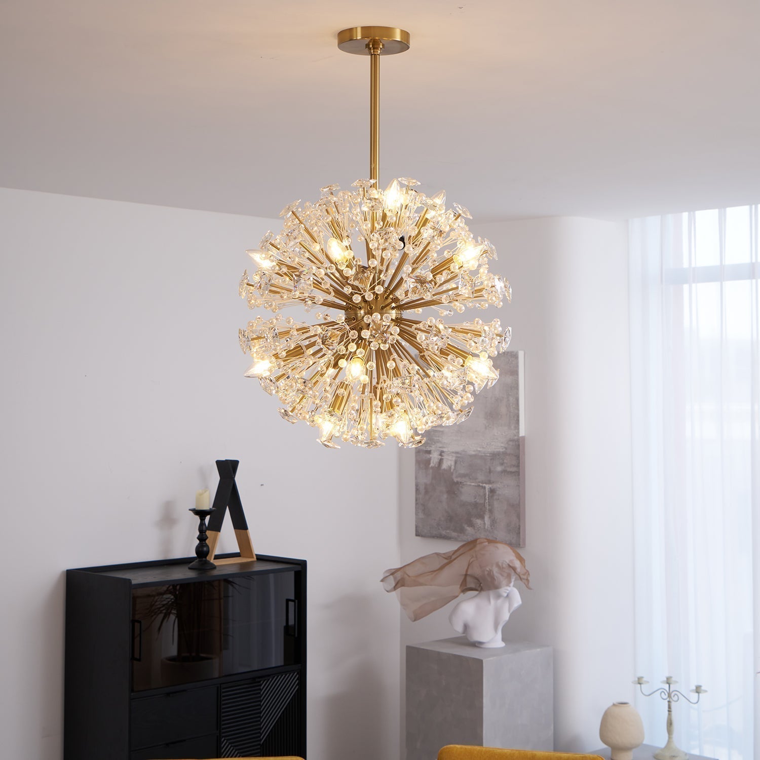 Aurora Lustre de Luxe en Métal Doré - Neutralighting